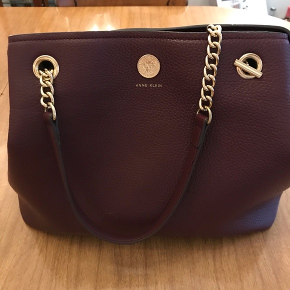 Burgundy leather purse - Picture 3 of 6